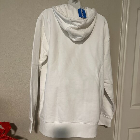 Market Studios White Purple Hoodie Sweatshirt, NWT, Size Large Men - Picture 3 of 7